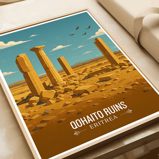 Qohaito Ruins - Eritrea - Travel Wall Art Deco Poster Print | Modern Style - Travel Art Poster Print