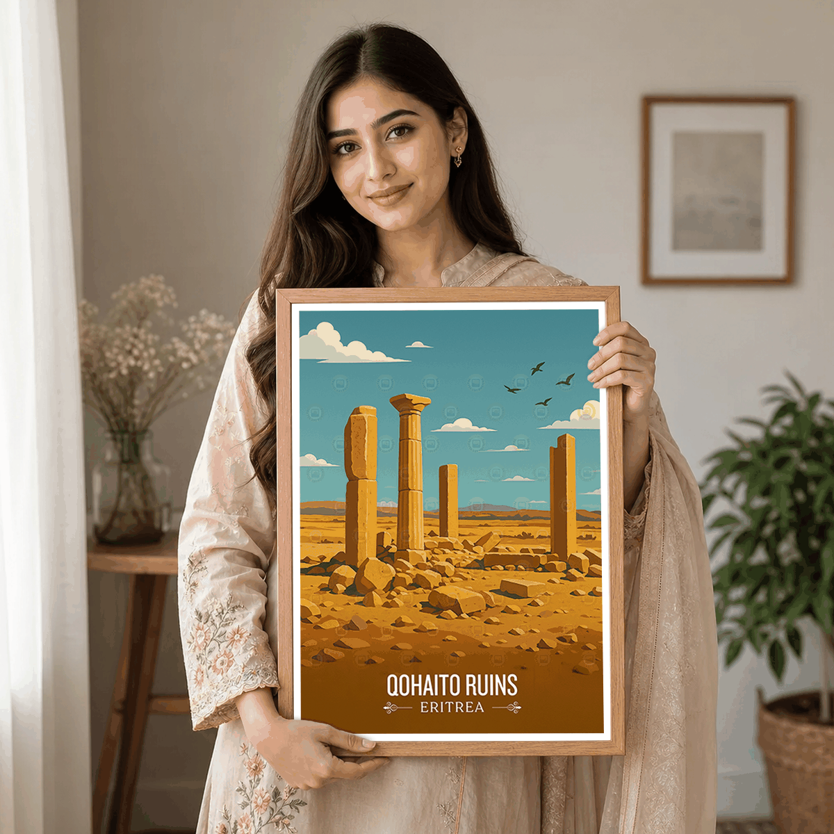 Qohaito Ruins - Eritrea - Travel Wall Art Deco Poster Print | Modern Style - Travel Art Poster Print