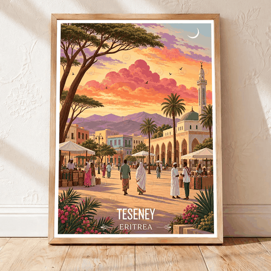 Teseney - Eritrea - Travel Wall Art Deco Poster Print | Modern Style - Travel Art Poster Print