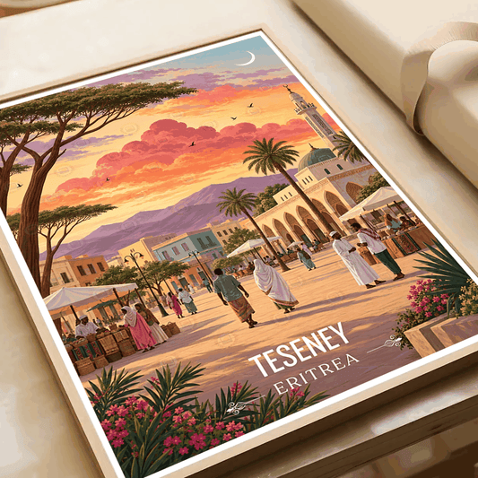 Teseney - Eritrea - Travel Wall Art Deco Poster Print | Modern Style - Travel Art Poster Print