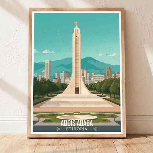 Addis Ababa - Ethiopia - Travel Art Wall Deco Poster | Modern Art Style - Travel Art Poster Print
