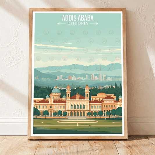 Addis Ababa - Ethiopia - Travel Art Wall Deco Poster | Modern Art Style - Travel Art Poster Print