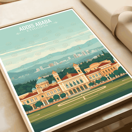 Addis Ababa - Ethiopia - Travel Art Wall Deco Poster | Modern Art Style - Travel Art Poster Print