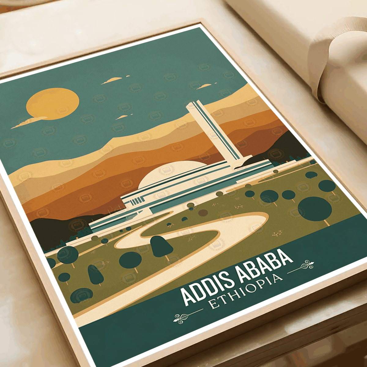 Addis Ababa - Ethiopia - Travel Art Wall Deco Poster | Modern Art Style - Travel Art Poster Print