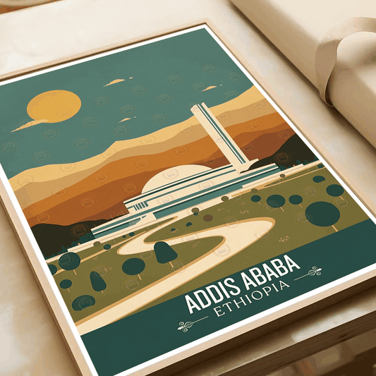 Addis Ababa - Ethiopia - Travel Art Wall Deco Poster | Modern Art Style - Travel Art Poster Print