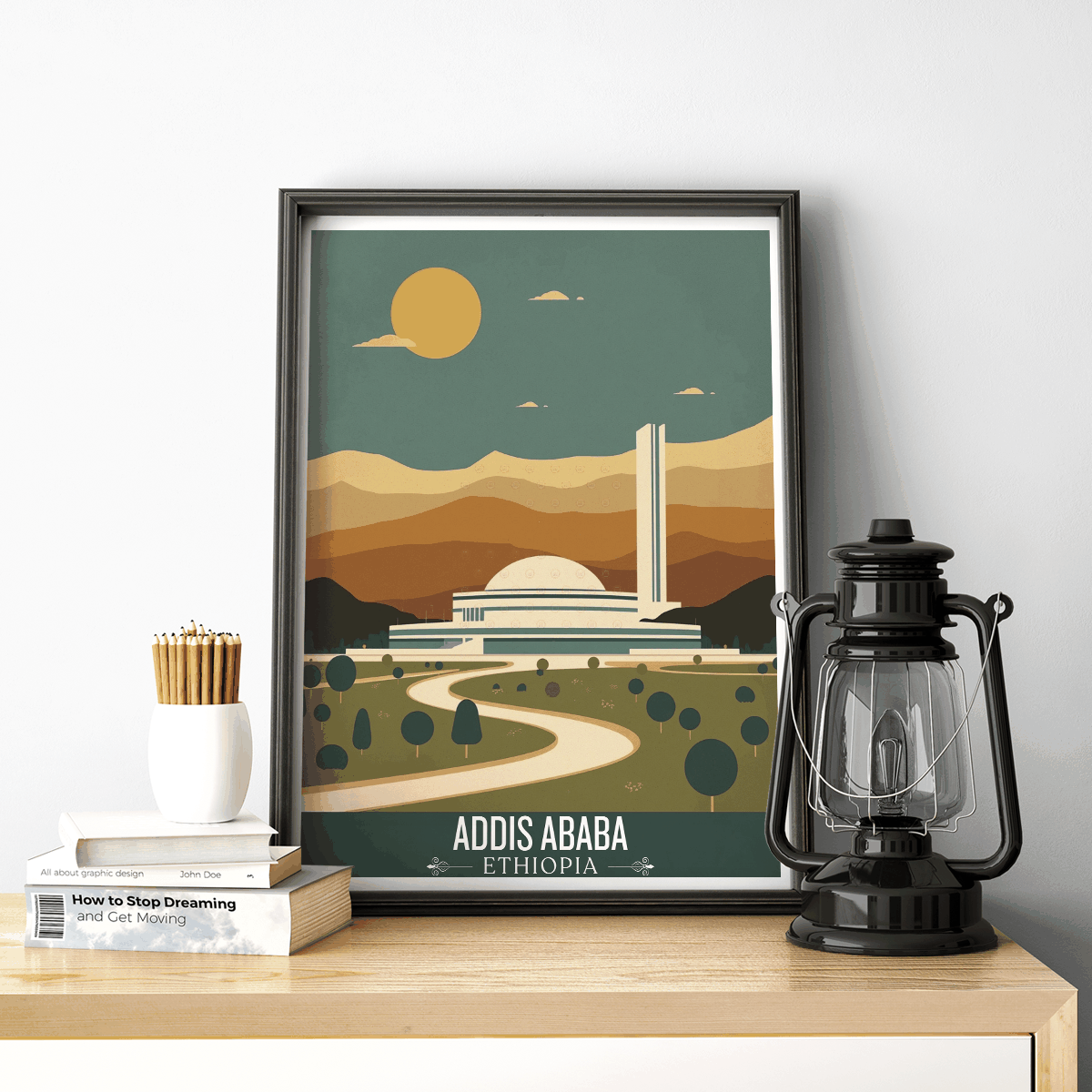 Addis Ababa - Ethiopia - Travel Art Wall Deco Poster | Modern Art Style - Travel Art Poster Print