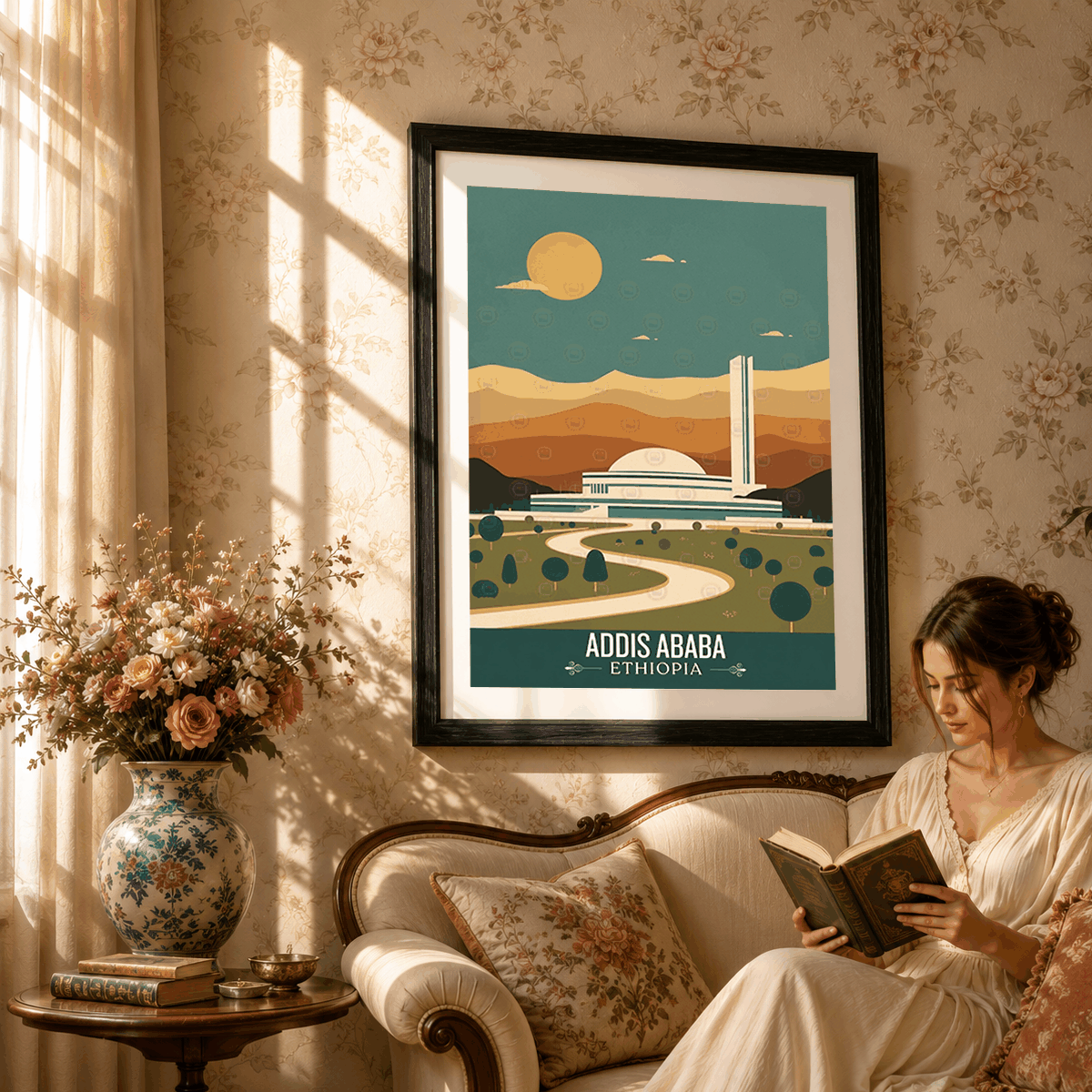 Addis Ababa - Ethiopia - Travel Art Wall Deco Poster | Modern Art Style - Travel Art Poster Print