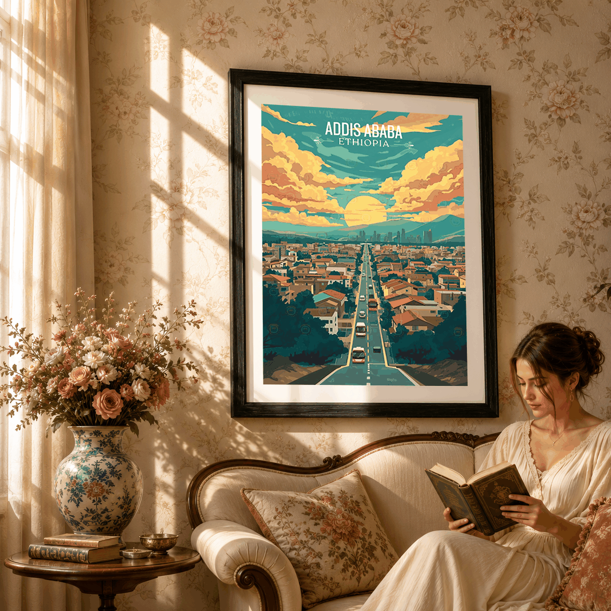 Addis Ababa - Ethiopia - Travel Art Wall Deco Poster | Modern Art Style - Travel Art Poster Print