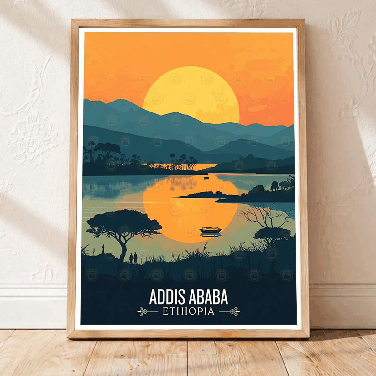 Addis Ababa - Ethiopia - Travel Art Wall Deco Poster | Modern Art Style - Travel Art Poster Print