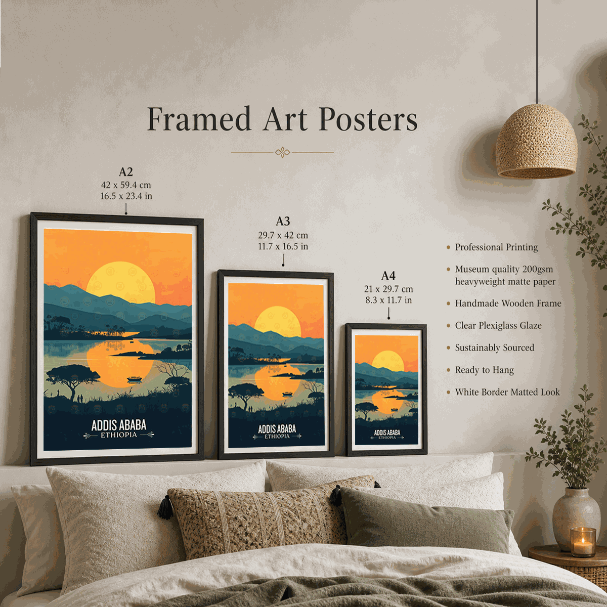 Addis Ababa - Ethiopia - Travel Art Wall Deco Poster | Modern Art Style - Travel Art Poster Print
