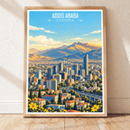 Addis Ababa - Ethiopia - Travel Art Wall Deco Poster | Modern Art Style - Travel Art Poster Print