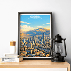 Addis Ababa - Ethiopia - Travel Art Wall Deco Poster | Modern Art Style - Travel Art Poster Print