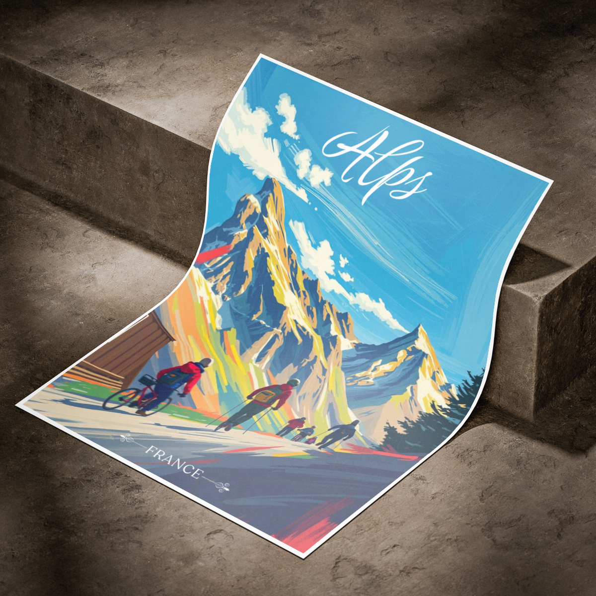 Alps - France - Travel Art Wall Deco Poster - Art Print - Travel Art Poster