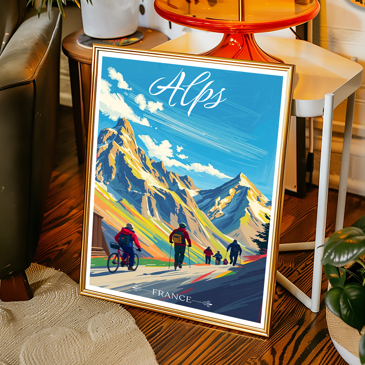Alps - France - Travel Art Wall Deco Poster - Art Print - Travel Art Poster