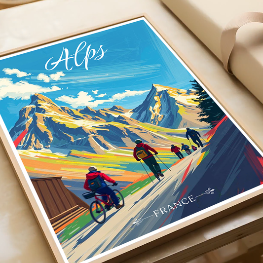 Alps - France - Travel Art Wall Deco Poster - Art Print - Travel Art Poster
