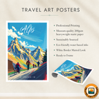 Alps - France - Travel Art Wall Deco Poster - Art Print - Travel Art Poster
