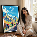 Alps - France - Travel Art Wall Deco Poster - Art Print - Travel Art Poster