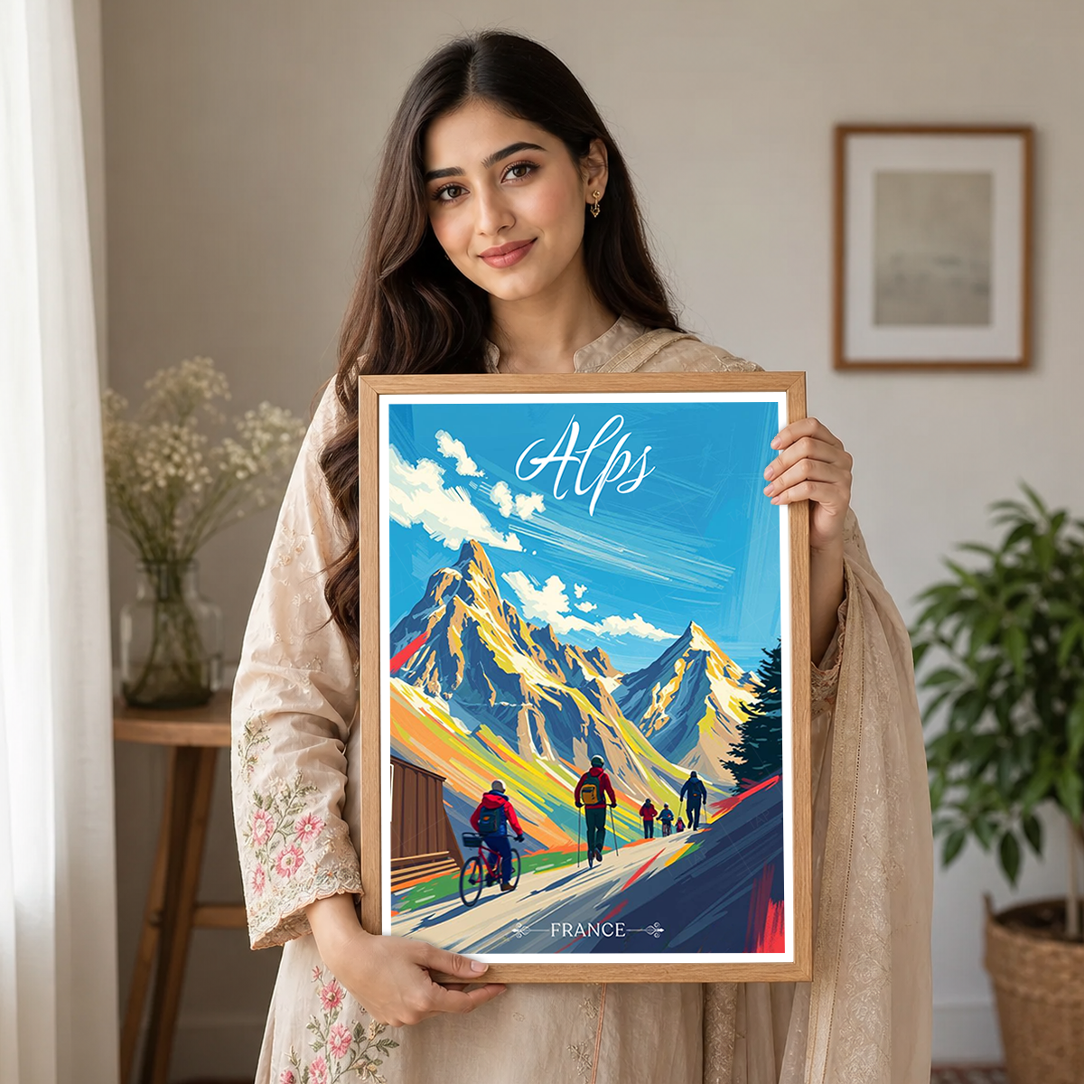 Alps - France - Travel Art Wall Deco Poster - Art Print - Travel Art Poster