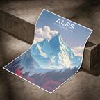 French Alps - France - Travel Art Wall Deco Poster - Art Print - Travel Art Poster