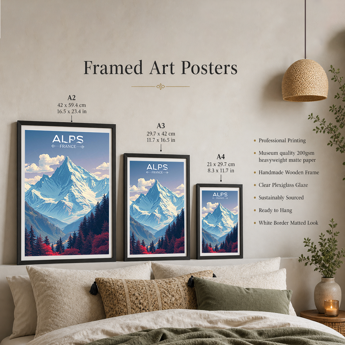 French Alps - France - Travel Art Wall Deco Poster - Art Print - Travel Art Poster