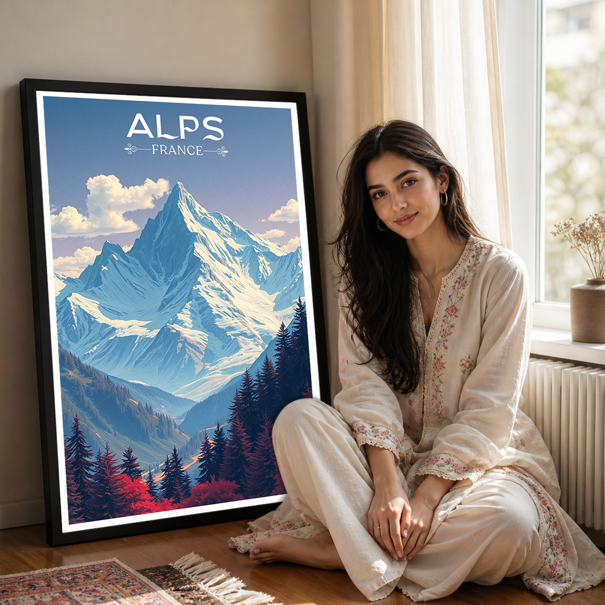 French Alps - France - Travel Art Wall Deco Poster - Art Print - Travel Art Poster