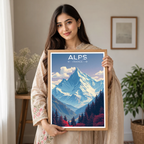 French Alps - France - Travel Art Wall Deco Poster - Art Print - Travel Art Poster