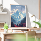 French Alps - France - Travel Art Wall Deco Poster - Art Print - Travel Art Poster