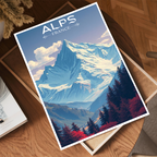 French Alps - France - Travel Art Wall Deco Poster - Art Print - Travel Art Poster
