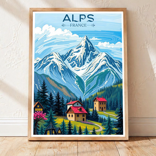 Alpes Françaises - France - Travel Art Wall Deco Poster - Art Print - Travel Art Poster
