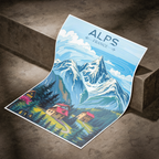 Alpes Françaises - France - Travel Art Wall Deco Poster - Art Print - Travel Art Poster
