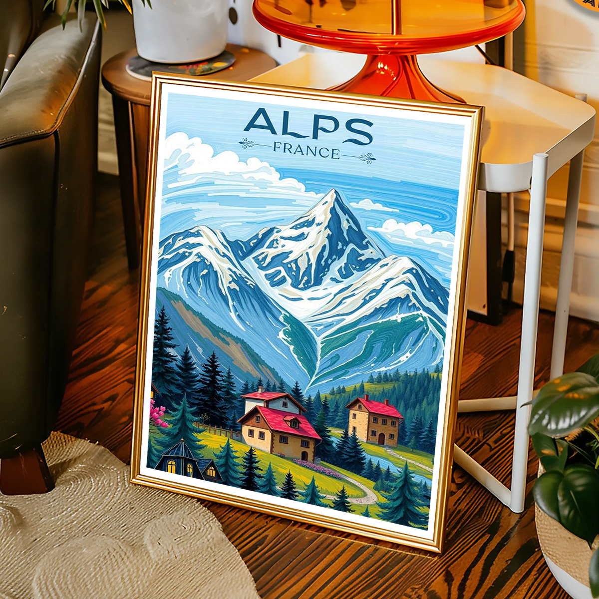 Alpes Françaises - France - Travel Art Wall Deco Poster - Art Print - Travel Art Poster