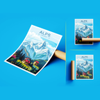 Alpes Françaises - France - Travel Art Wall Deco Poster - Art Print - Travel Art Poster