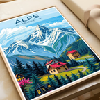 Alpes Françaises - France - Travel Art Wall Deco Poster - Art Print - Travel Art Poster