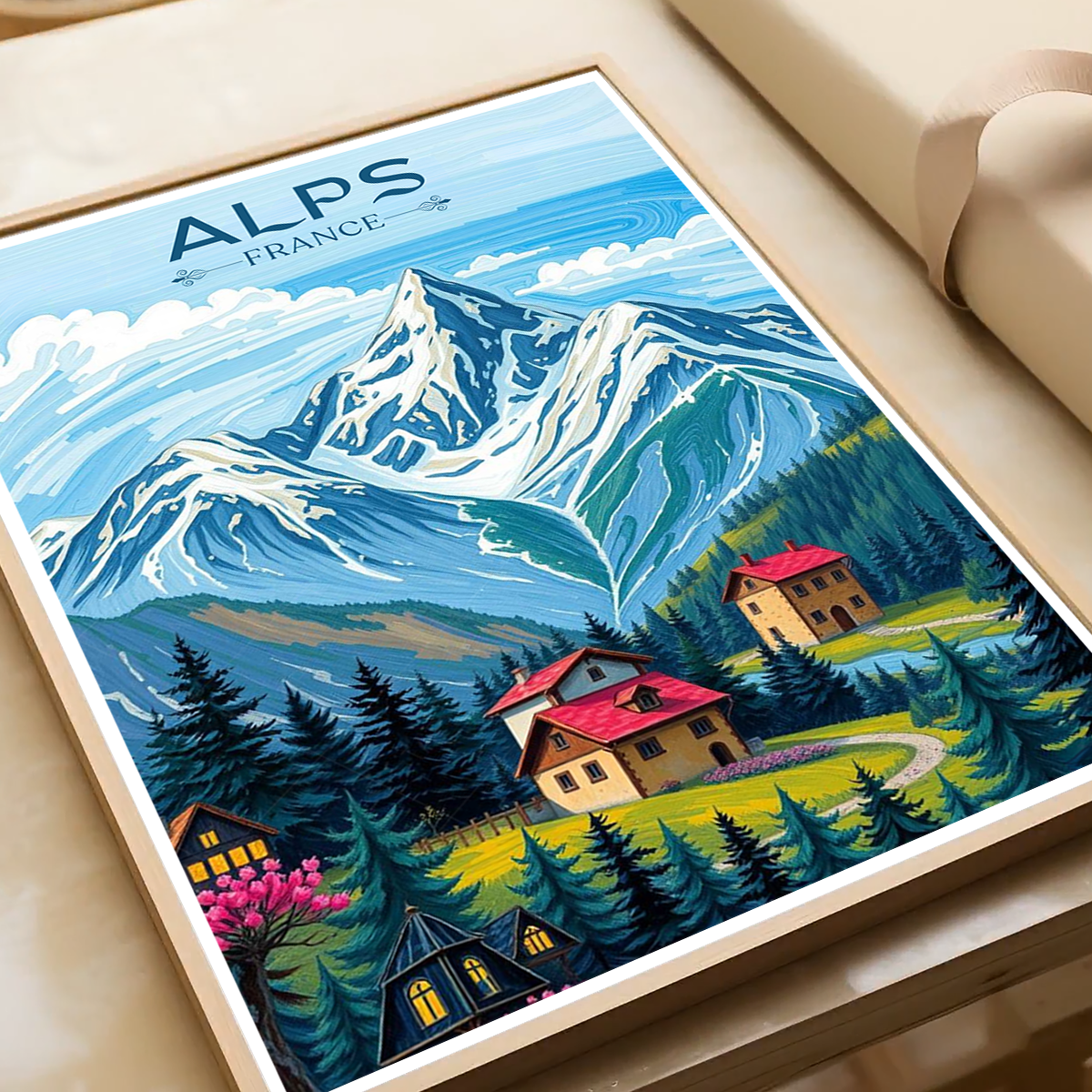 Alpes Françaises - France - Travel Art Wall Deco Poster - Art Print - Travel Art Poster