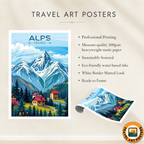 Alpes Françaises - France - Travel Art Wall Deco Poster - Art Print - Travel Art Poster