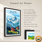 Alpes Françaises - France - Travel Art Wall Deco Poster - Art Print - Travel Art Poster