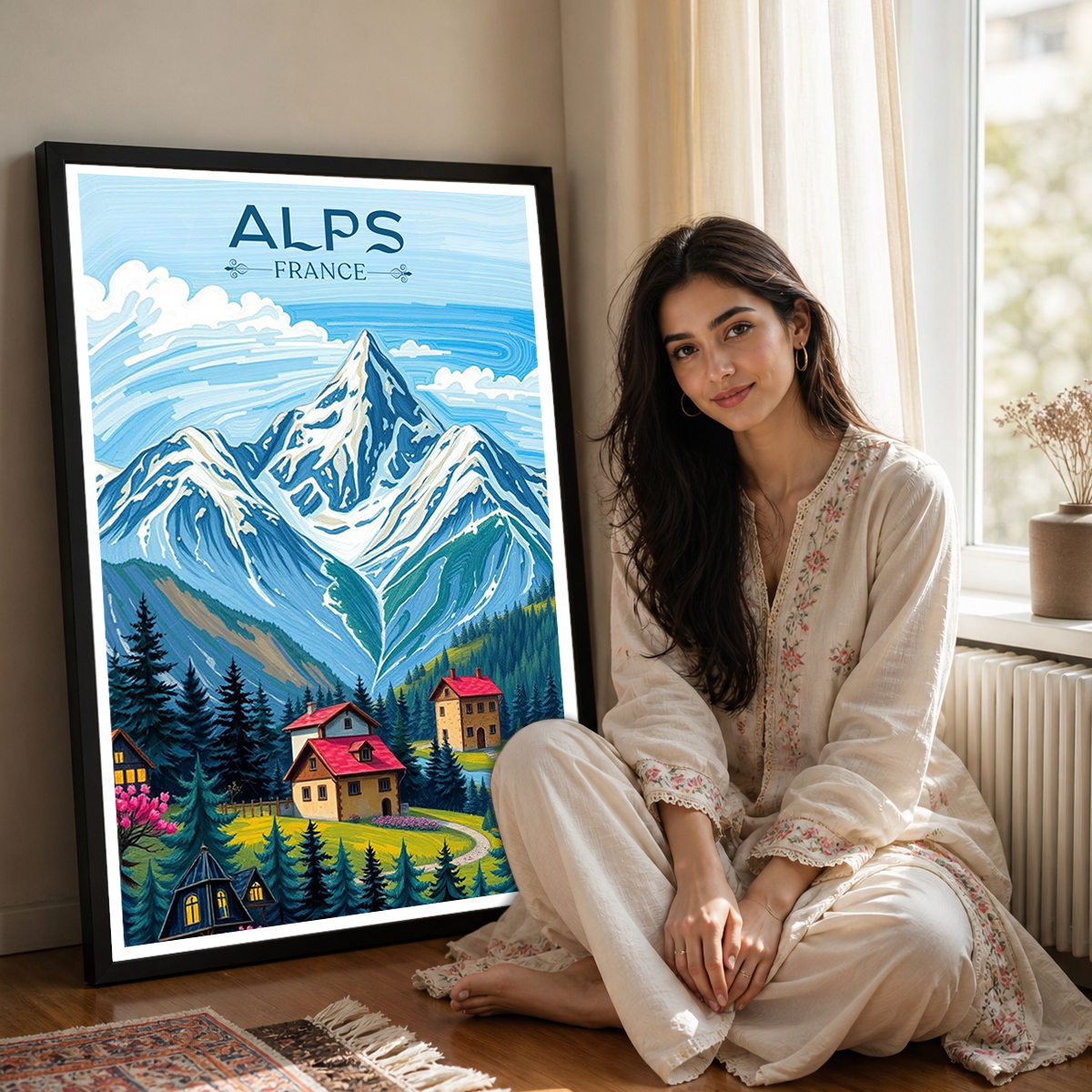 Alpes Françaises - France - Travel Art Wall Deco Poster - Art Print - Travel Art Poster
