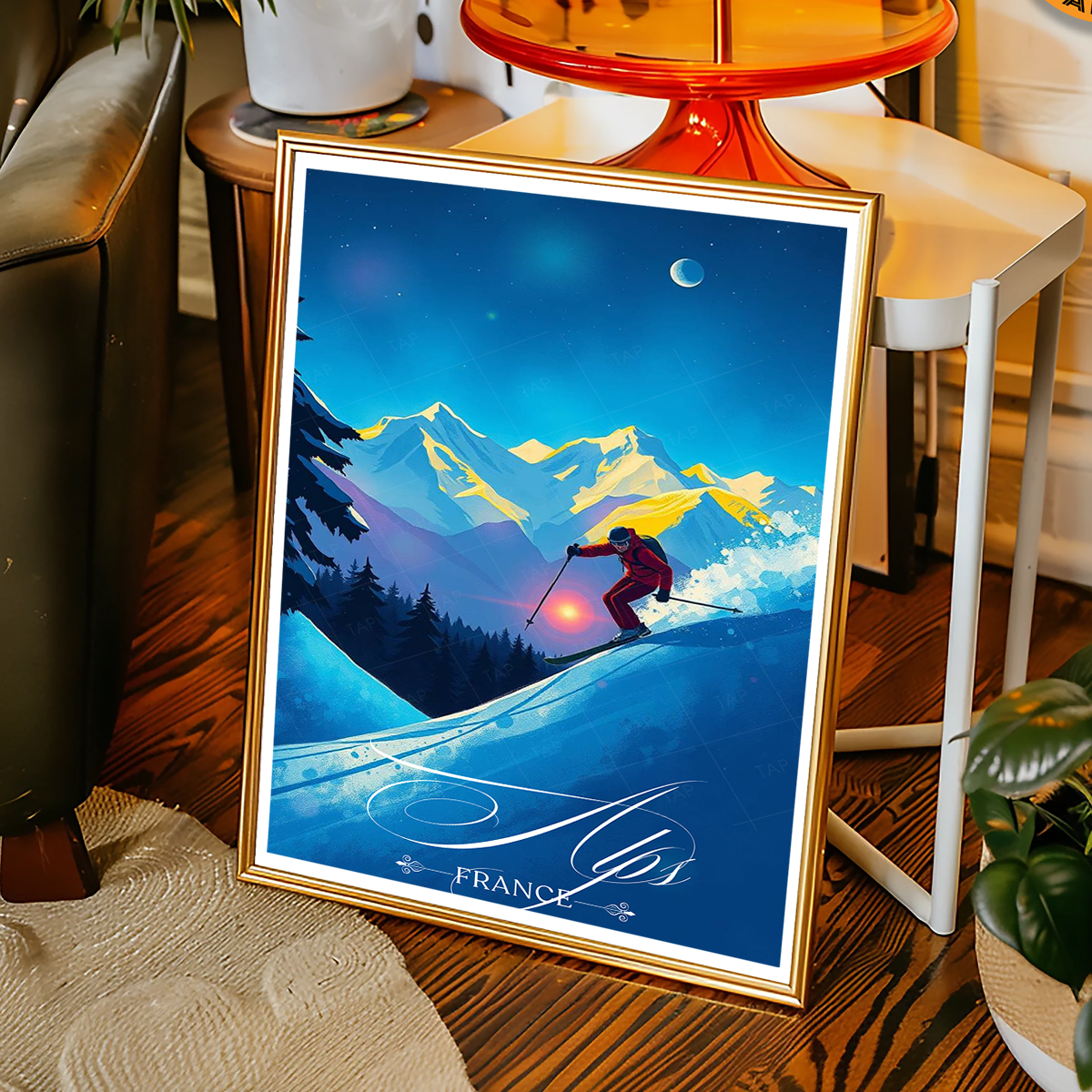Graian Alps - France - Travel Art Wall Deco Poster - Art Print - Travel Art Poster