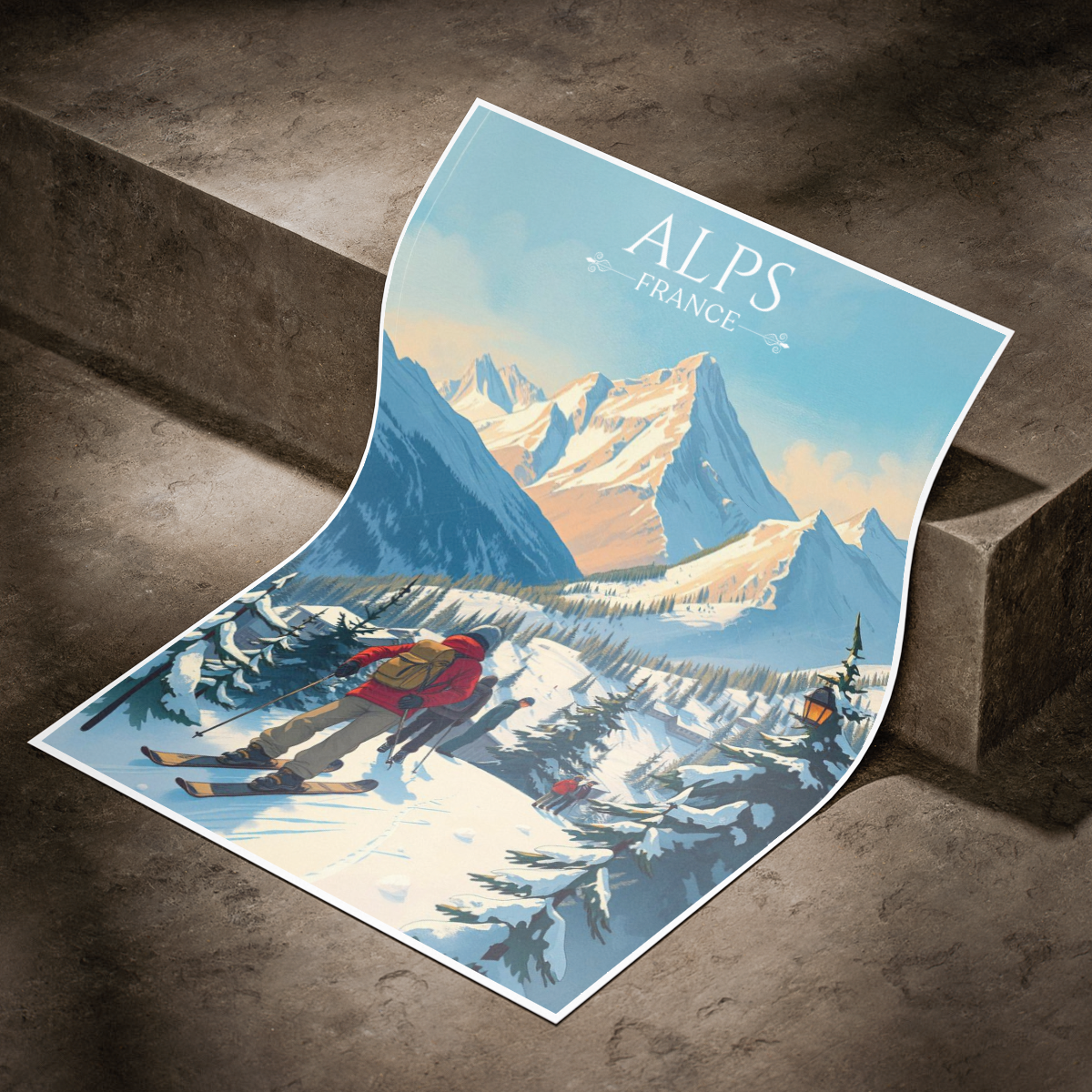 Dauphiné Alps - France - Travel Art Wall Deco Poster - Art Print - Travel Art Poster