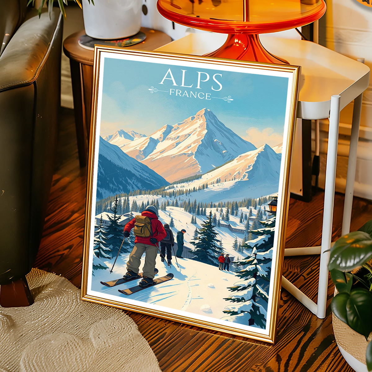 Dauphiné Alps - France - Travel Art Wall Deco Poster - Art Print - Travel Art Poster
