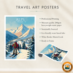 Dauphiné Alps - France - Travel Art Wall Deco Poster - Art Print - Travel Art Poster