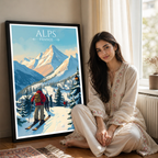 Dauphiné Alps - France - Travel Art Wall Deco Poster - Art Print - Travel Art Poster