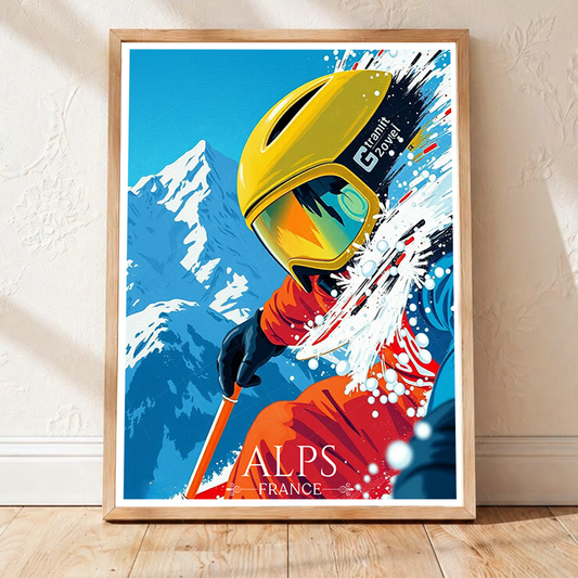 Auvergne-Rhône-Alpes - France - Travel Art Wall Deco Poster - Art Print - Travel Art Poster