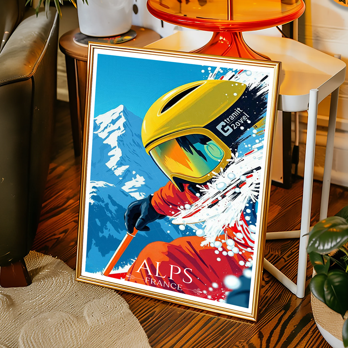 Auvergne-Rhône-Alpes - France - Travel Art Wall Deco Poster - Art Print - Travel Art Poster