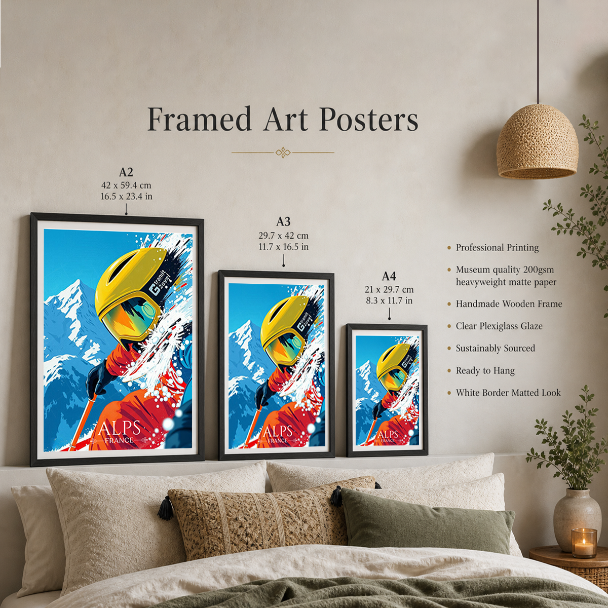 Auvergne-Rhône-Alpes - France - Travel Art Wall Deco Poster - Art Print - Travel Art Poster
