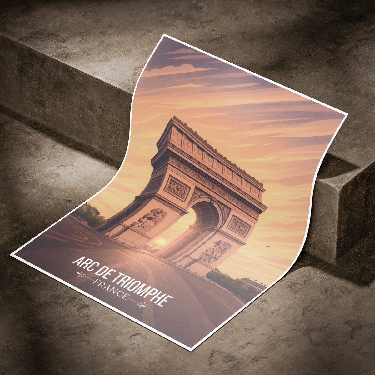 Arc De Triomphe - France - Travel Art Wall Deco Poster - Art Print - Travel Art Poster