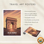 Arc De Triomphe - France - Travel Art Wall Deco Poster - Art Print - Travel Art Poster