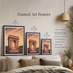 Arc De Triomphe - France - Travel Art Wall Deco Poster - Art Print - Travel Art Poster