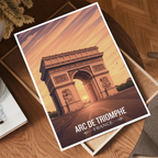 Arc De Triomphe - France - Travel Art Wall Deco Poster - Art Print - Travel Art Poster