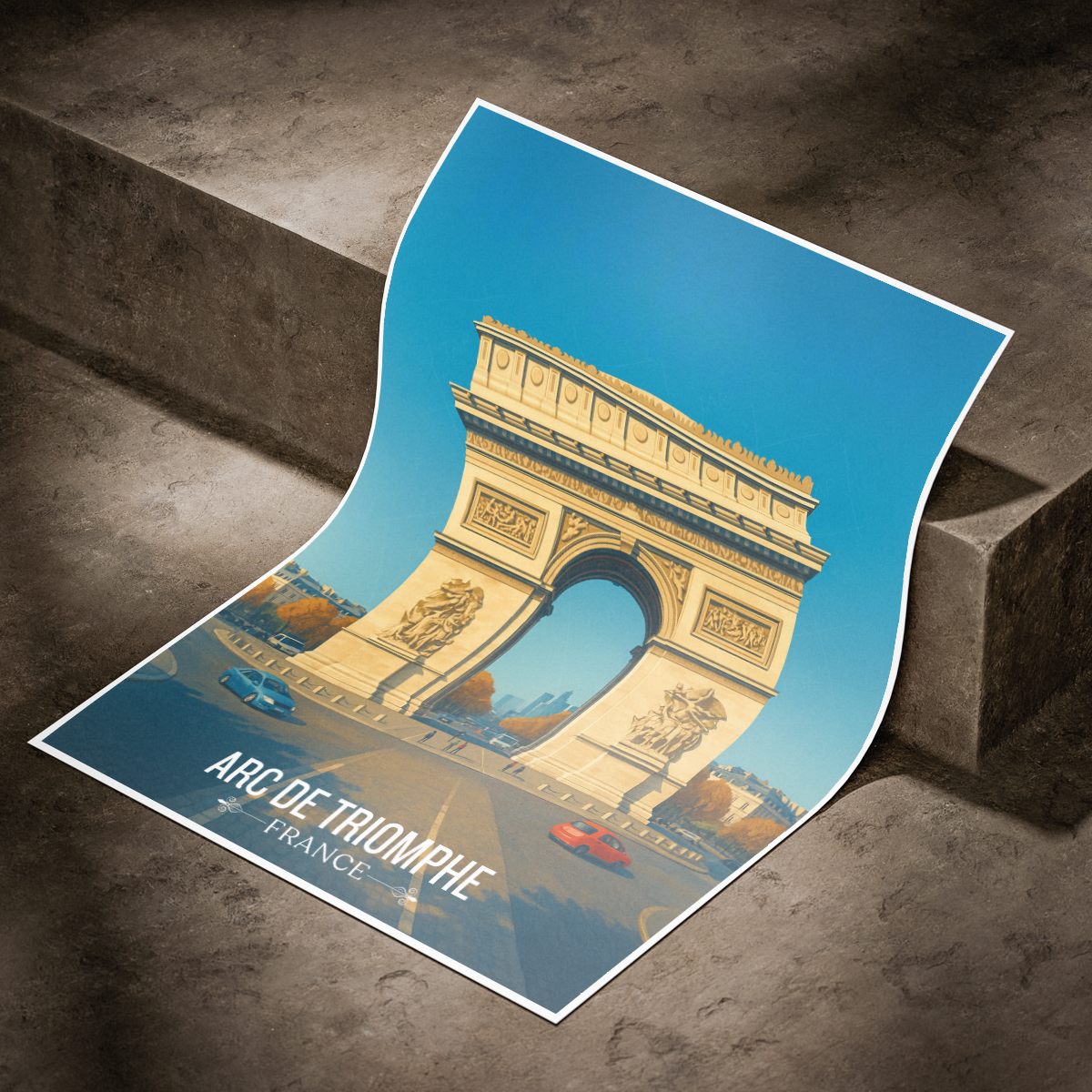Arch of Triumph of the Star - France - Travel Art Wall Deco Poster - Art Print - Travel Art Poster